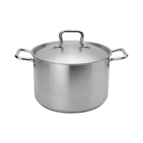 Browne 5733908 Elements Stock Pot, 8 qt., 9-2/5 in  dia. x 6-1/2 in H, with self-basting cover,