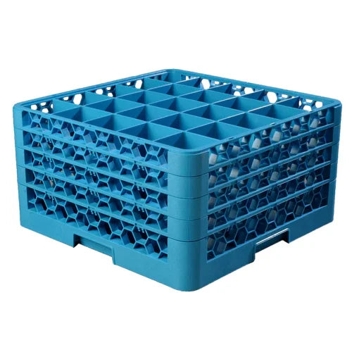 Carlisle RG25-414 | OptiClean Dishwasher Glass Rack 25-Compartment Full-Size Blue