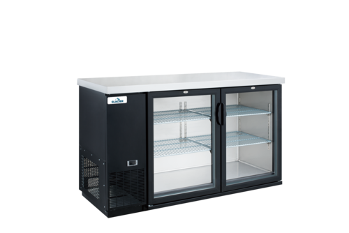 Glacier GBB-61G Glacier Back Bar Cooler, two-section, 61 in W, side mounted self-contained refri