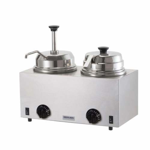 Server 81290 TWIN FS/FSP TOPPING WARMER WITH PUMP & LADLE, rethermalizing, water-bath warmer/