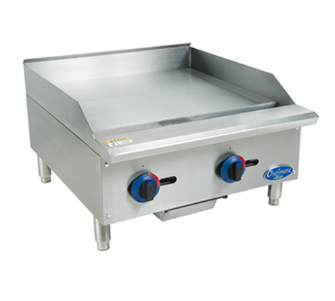 Globe C24GG Chefmate 24 in  Gas Griddle, with manual controls, 3/4 in  polished griddle plat