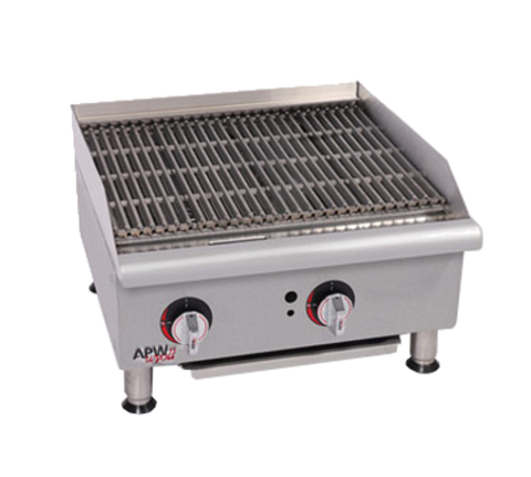 Apw GCB-24S Workline Charbroiler, gas, countertop, 24__W x 28-1/2 in D (overall), thin-line