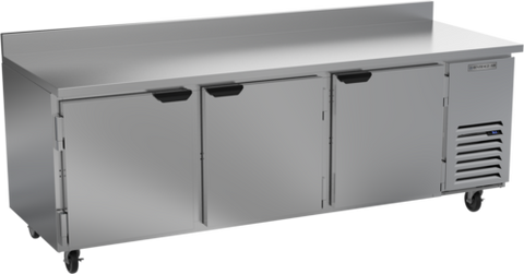 Beverage Air WTR93AHC Worktop Refrigerator, three-section, 93 in W, 29.7 cu. ft., (3) solid doors, (6)