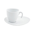 Front Of The House DCS010WHP22 Ellipse Cup and Saucer Set, 8 oz., 3-1/4 in  dia. x 3 in H cup, 7 in  x 6 in  sa