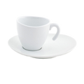 Front Of The House DCS009WHP22 Ellipse Cup and Saucer Set, 2 oz., 2-1/2 in  dia. x 2 in H cup, 5 in  x 4 in  sa