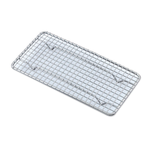 Browne PG510 Pan Grate, 10 in L x 5 in W x 9/10 in D, footed, fits 1/3 size pan, steel wire,
