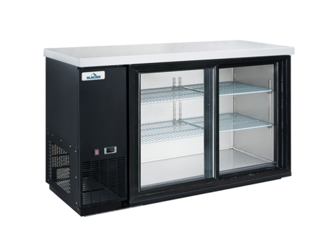 Glacier GBB-61GSD Glacier Back Bar Cooler, two-section, 61 in W, side mounted self-contained refri