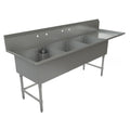 Tarrison TA-CDS324R-KIT Sink, 3-compartment, 99 in W x 30 in D x 45 in H overall size, (3) 24 in W x 24