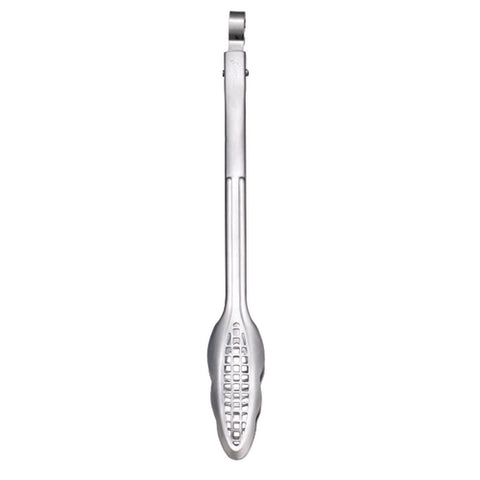 Browne 747304 Fry Tongs, 16 in , locking, with hanging hook, 18/10 stainless steel