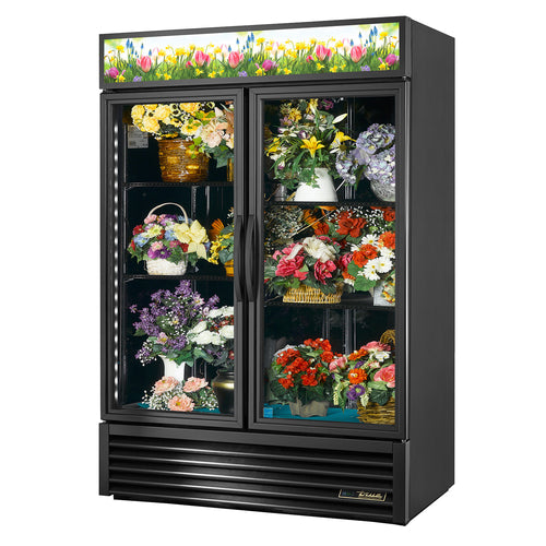 True GDM-49FC-HC~TSL01 Floral Merchandiser, two-section, True standard look version 01, (4) shelves, (2