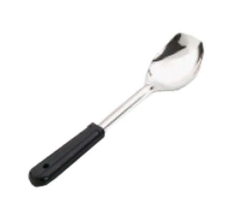 Browne 5761 Serving Spoon, 13 in , solid, 3-sided, black rounded polypropylene handle, hangi