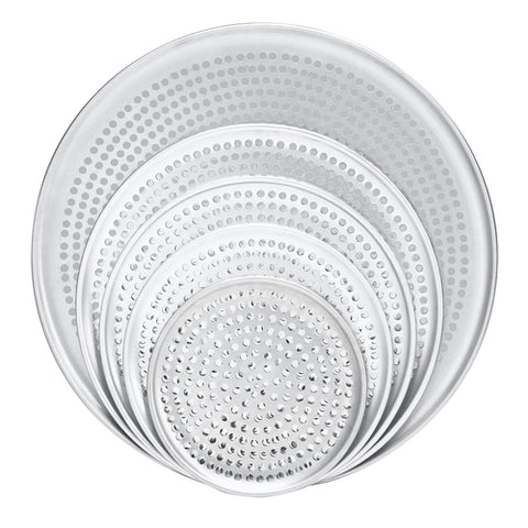 Browne 575349 Pizza Plate, 9 in  dia., round, perforated, 1.0 mm thickness, 18 gauge, aluminum