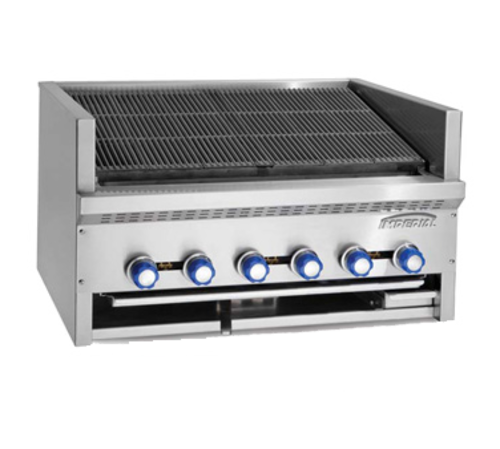 Imperial IAB-30 Steakhouse Charbroiler, gas, countertop, 30 in W, (5) radiant burners, (3) posit
