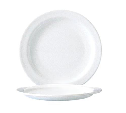Arcoroc 58621 Plate, 6 in  dia., round, narrow rim, fully tempered, microwave safe, glass, Arc
