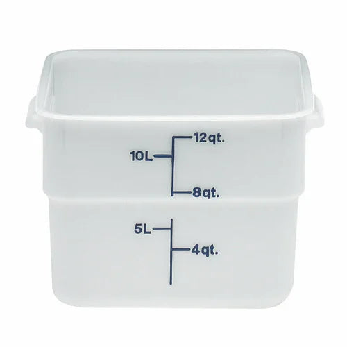 Cambro 12SFSP148 | CamSquarer Food Container | 12 qt. Natural White Polyethylene
