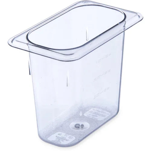 Carlisle 3068807 | Food Pan 1/9 Size 1.4 Qt Capacity Clear Polycarbonate