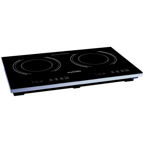 Eurodib S2F2 Induction Range, countertop, double burner, compatible pan/pot size: 6 in - 9 in