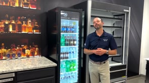 Beverage Air 19" Marketeer Refrigerated Glass Door Black Merchandiser, Bottom Mounted, 7.69 cu. ft. | MT08-1H6B