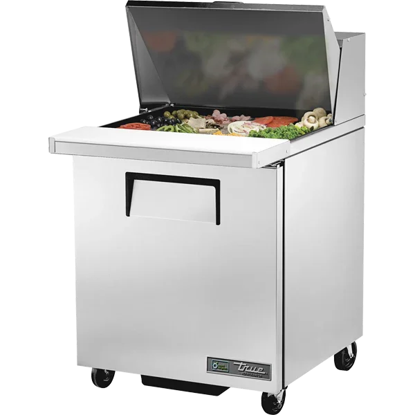 True TSSU-27-12M-B-HC | 27" 1-Solid Door Mega-Top Prep Table | 12 Pans | 8.2 cu. ft.