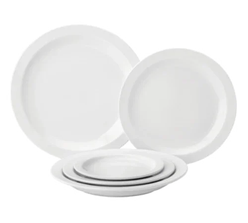 Pure White PWE13017 round plate 6-1/2 in diameter microwave and dishwasher safe