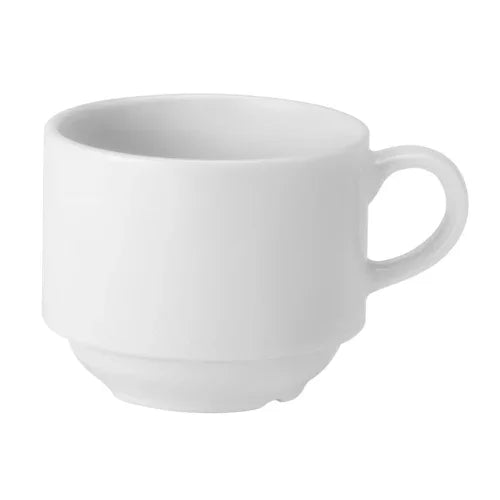Pure White PWE60020 7 oz Stackable Cup for Microwave and Dishwasher Use