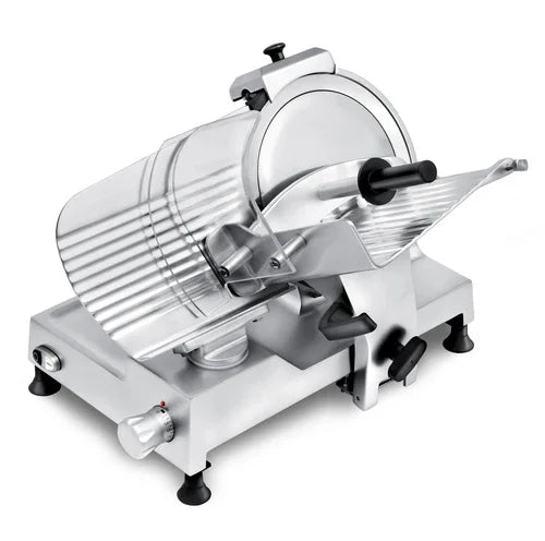 RHENINGHAUS ST12-Q Slicer with manual belt drive and gravity feed cutting area