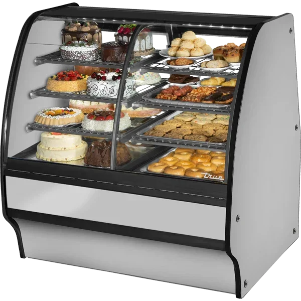 True TGM-DZ-48-SC/SC-S-S | 48" Dual Zone Refrigerated Glass Merchandiser