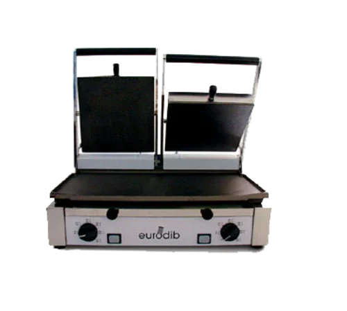 Eurodib PDF3000 Panini Grill with Double Flat Top and Bottom Cast Iron Cook Surface
