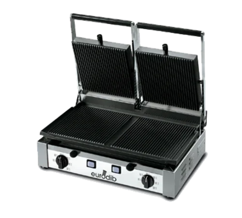 Eurodib PDR3000 Panini Grill with Ribbed Top and Bottom for Cooking