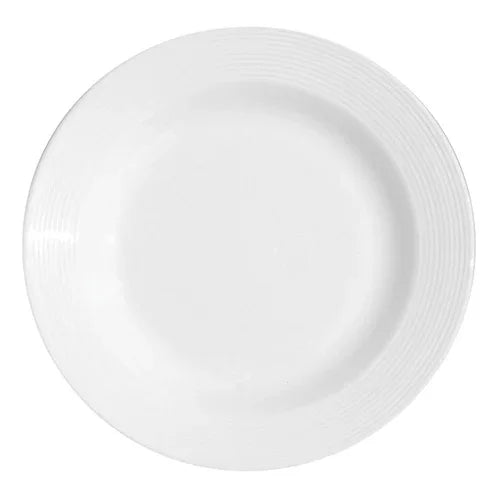 William Fine Bone BCSR.10.16 round china plate with wide rim and embossed design