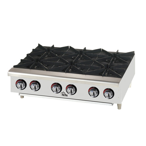 Star Mfg 606HF Star-Maxr Hotplate, countertop, gas, 36 in  wide, (6) cast iron burners, manual