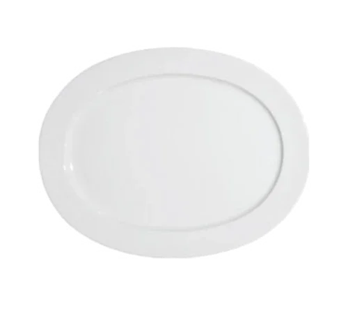 Continental 55CCPWD078 oval platter 14 inch with wide rim and rolled edge