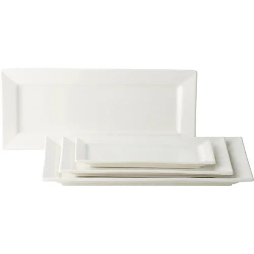 Anton Black ABZ03029 Rectangular Porcelain Plate for Microwave and Dishwasher Use