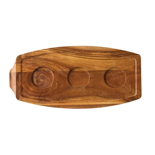 Creative Table JMP934 Serving Board with Lipped Design and Three Wells