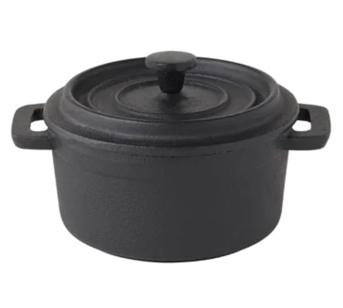 Creative Table MH0009 Round Cast Iron Casserole Dish with Lid and Handles