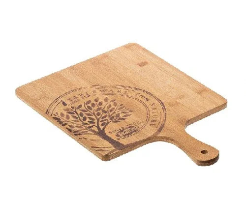 Leone S4109 square cutting board with handle for hand washing