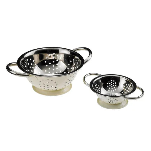 Leone T5431.O Colander 7-1/4 inch round with handles dishwasher safe stainless steel