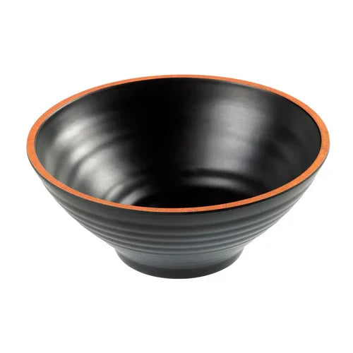 Leone T8232 Cup 9-1/4 inch Diameter Dishwasher Safe Melamine Black/Terracotta