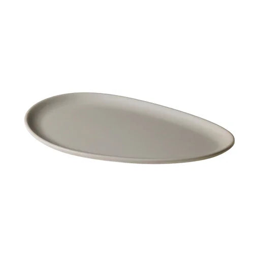 Leone T8502 Tray 10x6x1 Oval Dishwasher Safe Melamine Light Grey