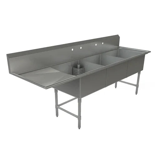 Tarrison TA-CDS324L-KIT 3-Compartment Sink