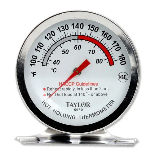 Taylor 5980N Hot Holding Thermometer with 2 in Dial and Stainless Steel Case