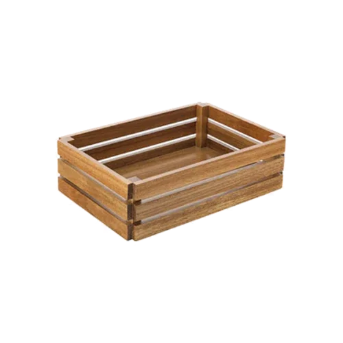 Creative Table JMP827 large acacia crate 3-1/2 in H 12-1/2 in x 8-1/2 in