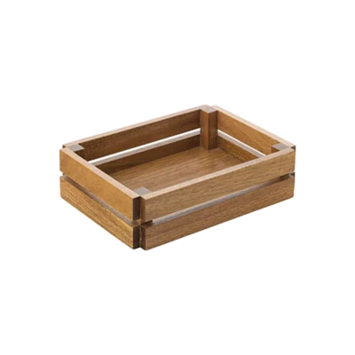 Creative Table JMP828 Crate Small 2-1/4 in H Acacia 8-3/4 in x 6-1/4 in
