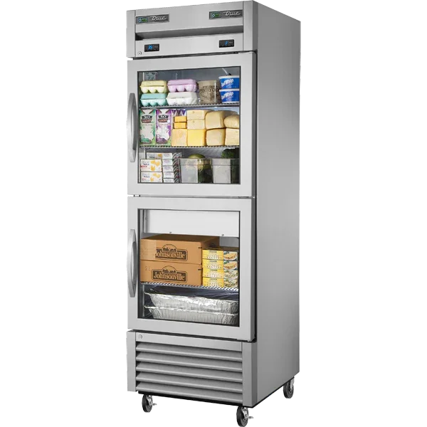 True T-23DT-G-HC~FGD01 | T-Series 27" 2-Glass Half Door Reach-In Dual Temperature Refrigerator  Freezer  Bottom Mounted  8.3 cu. ft.