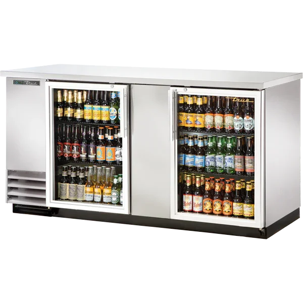 True TBB-3G-S-HC-LD | 69" 2-Glass Door Back Bar Cooler  24.4 cu. ft.