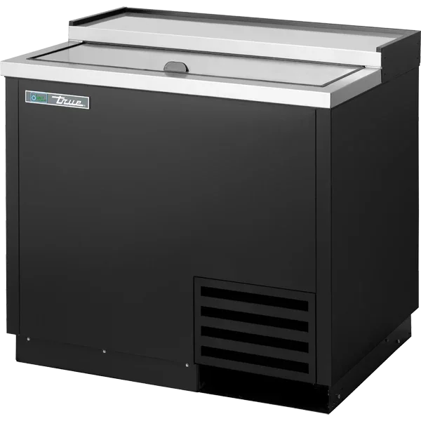TRUE 36" Black Solid Slide Lid Glass and Plate Chiller/Froster, 9.8 cu. ft. | T-36-GC-HC