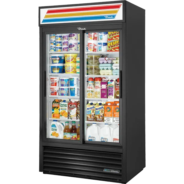 True GDM-37-HC-LD | 44" 2-Door Sliding Glass Merchandiser  Bottom Mounted  34.9 cu. ft.