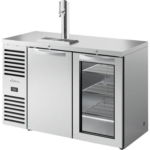 True TDR52-RISZ1-L-S-SG-1 | 52" Stainless Steel Draft Reach-in Refrigerator w/ 1 Tap