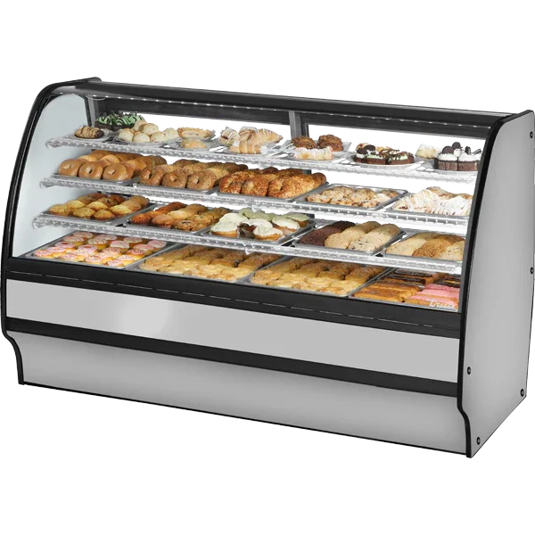 True TGM-DC-77-SC/SC-S-W | 77" Solid End Dry Glass Display Case | 31.3 cu. ft.