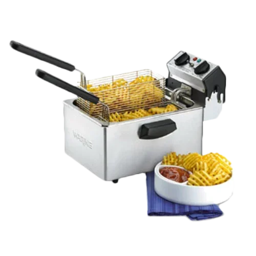 WARING WDF75RC countertop deep fryer with twin wire baskets and 8-1/2 lb. capacity